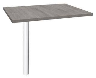 Extension IDRA/DUAL sur pied tube - 80 x 60 cm - Pied blanc - plateau imitation Chêne gris