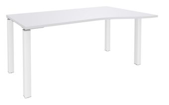 Bureau Vague EXPRIM - L140 cm - Retour droite - Plateau Blanc perle - Pieds blanc