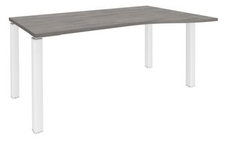 Bureau Vague EXPRIM - L140 cm - Retour droite - Plateau imitation Chêne gris - Pieds blanc
