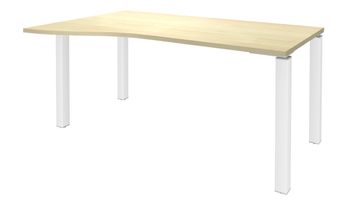 Bureau Vague EXPRIM - L140 cm - Retour gauche - Plateau imitation Erable - Pieds blanc