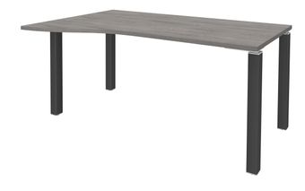 Bureau Vague EXPRIM - L140 cm - Retour gauche - Plateau imitation Chêne gris - Pieds carbone