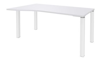 Bureau Vague EXPRIM - L160 cm - Retour gauche - Plateau Blanc perle - Pieds blanc