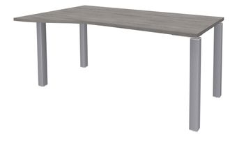 Bureau Vague EXPRIM - L160 cm - Retour gauche - Plateau imitation Chêne gris - Pieds alu