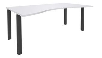Bureau vague symétrique EXPRIM - L180 cm - Plateau Blanc perle - Pieds carbone