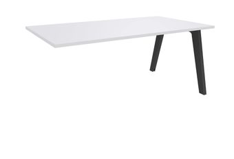 Bureau simple STEELY - L120 cm - Bureau suivant - Pieds carbone - plateau Blanc perle