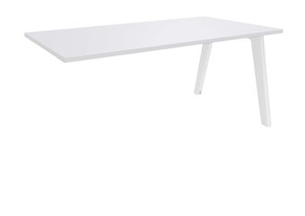 Bureau simple STEELY - L140 cm - Bureau suivant - Pieds blanc - plateau Blanc Perle