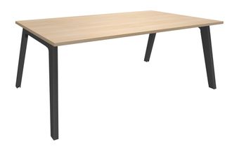 Bureau STEELY Manager - L180 cm - pied carbone - plateau imitation Chêne clair