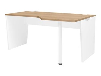 Bureau compact 90° à droite YES ! - 160 cm - Pieds panneaux fixes - Chêne