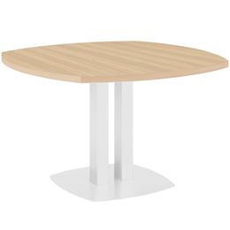 Table de réunion double colonne YES ! - Chêne et blanc