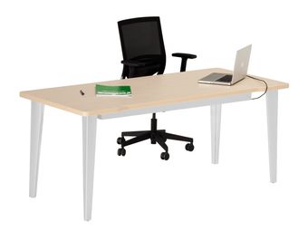 Bureau EVIDENCE - 80 cm - Pieds aluminium - Plateau imitation hêtre