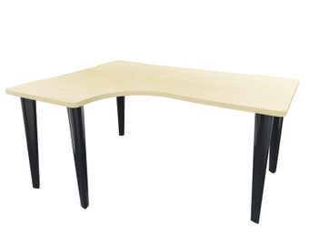 Bureau compact 90° à gauche EVIDENCE - Pieds anthracites - Plateau imitation érable