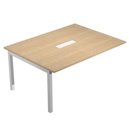 Prolongement pour table de réunion BRIDGE - L160 x H73 x P120 - Pieds gris alu - Plateau chêne