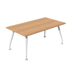 Table de réunion PLAZA - L160 x H72 x P90 - Pieds métal - Plateau hêtre