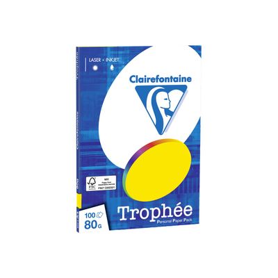 3329680432701-Clairefontaine Trophée - Papier couleur - A3 (297 x 420 mm) - 80 g/m² - 100 feuilles - jaune -P_4327_1-0