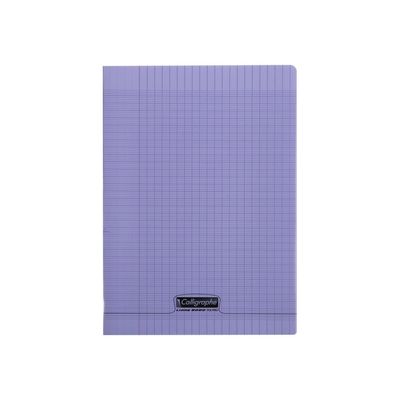 3210330181370-Calligraphe 8000 - Cahier polypro A4 (21x29,7 cm) - 96 pages - grands carreaux (Seyes) - violet-Avant-0