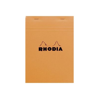 3037920166001-Rhodia Basics - Bloc notes - A5 - 160 pages - réglé avec marges - 80g - orange-Avant-0