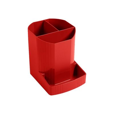 9002493094239-Exacompta Mini-Octo - Pot à crayons rouge carmin-Angle gauche-0
