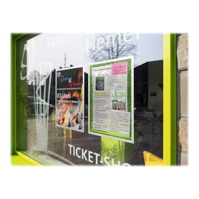 4005546507842-Durable Duraframe Poster Sun - Cadre d'affichage vitrostatique - A1 - argent-Angle droit-4