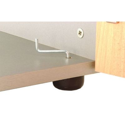 3253310129917-Armoire basse IDRA/DUAL - H72 x L80 x P47 - 2 portes - Corps alu - Dessus et portes imitation Hêtre--4