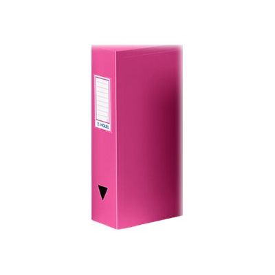 3135251143262-Viquel - Boîte de classement plastique - dos 80 mm - rose fuchsia-Gros plan-1