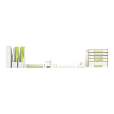 4002432113613-Leitz WOW Dual Colour - Corbeille à courrier - vert métallisé-Avant-4