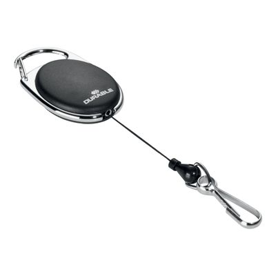 4005546806457-Durable - Enrouleur mousqueton de badge - noir-Angle gauche-0