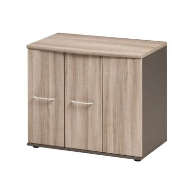 3483600775467-Rangement bas JAZZ+ - L80 x H71 x P48 - 3 portes - Chêne gris-Angle droit-0