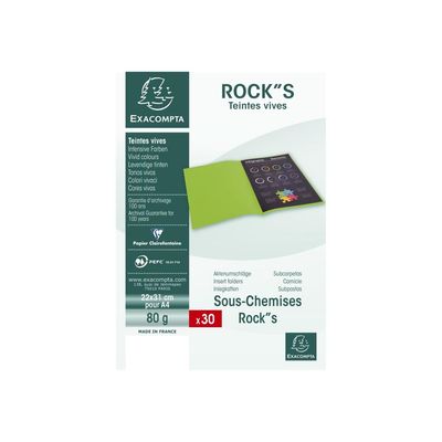 3288588070128-Exacompta Rock"s - 30 Sous-chemises - 80 gr - pour 100 feuilles - rouge cardinal-Avant-3