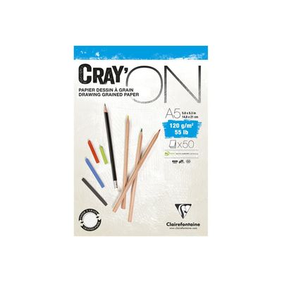 3329689750196-Clairefontaine Cray'On - papier à dessin - A5 - 50 feuilles-P_300028591_1-0