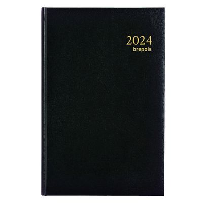 5412303001342-Agenda Lima Saturnus - 1 semaine sur 2 pages - 13,3 x 20,8 cm - noir - Brepols--0