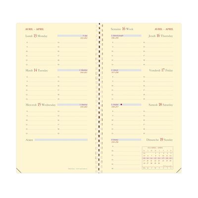 0400003741045-Agenda de poche Impala Planorizon - 1 semaine sur 2 pages - 8,8 x 17 cm - rouge - Quo Vadis--1
