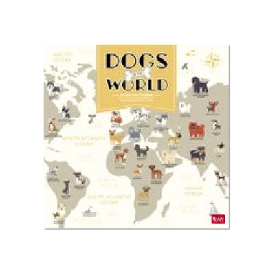 8052694000073-Legami - Calendrier mensuel 2024 - 18 x 18 cm - chiens du monde -Avant-0