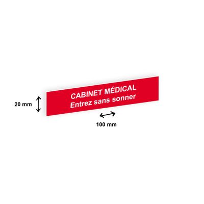 0404000135272-Plaque boîte à lettres personnalisée avec votre texte - 100 x 20 mm - rouge - adhésiv