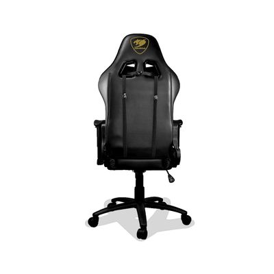 4710483770845-Fauteuil gamer Armor One Royal - accoudoirs réglables - appui-tête intégré - noir et or--2