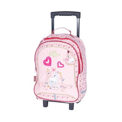 Sac a dos a roulettes BELLA SARA Queen 2 compartiments rose Kid Abord Pas Cher Bureau Vallee