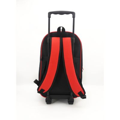 Sac a dos a roulettes Miraculous 2 compartiments noir et rouge Bagtrotter Pas Cher Guadeloupe Bureau Vallee