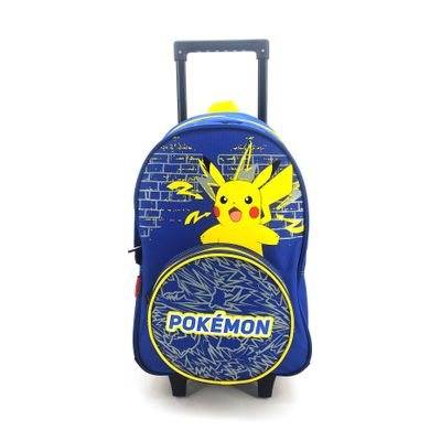 Sac a dos a roulettes Pokemon 2 compartiments bleu marine Bagtrotter Pas Cher Bureau Vallee