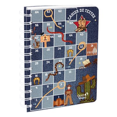 3371010457076-Cahier de textes spiralé Louise & Arthur - 15 x 21 cm - différents modèles disponibles - Quo Vadis--0