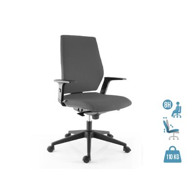 3660916001286-Fauteuil de bureau SPECTRA - accoudoirs intégrés - gris--0