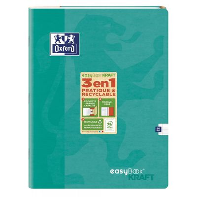 3020120165868-Oxford EasyBook Kraft - Cahier 24 x 32 cm - 96 pages - grands carreaux (Seyes) - disponible dans diffé--1