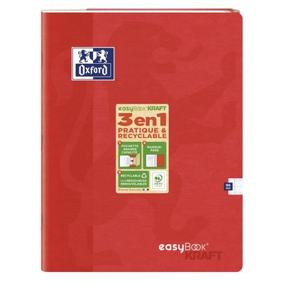 3020120165868-Oxford EasyBook Kraft - Cahier 24 x 32 cm - 96 pages - grands carreaux (Seyes) - disponible dans diffé--5