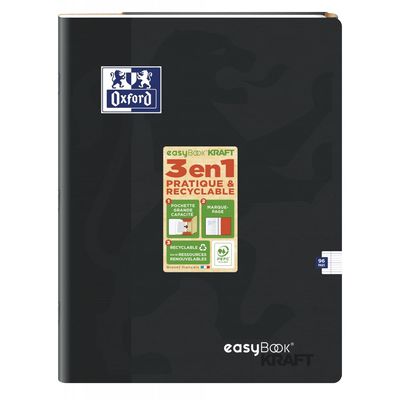 3020120165868-Oxford EasyBook Kraft - Cahier 24 x 32 cm - 96 pages - grands carreaux (Seyes) - disponible dans diffé--6