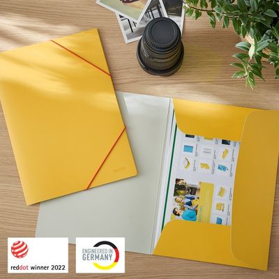4002432125845-Leitz Cosy - Chemise à 3 rabats polypropylène - A4 - jaune--3