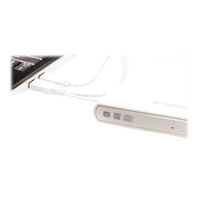 760557831181-Transcend 8X DVDS-W - Lecteur graveur de DVD±RW (±R DL)/DVD-RAM - USB 2.0 - blanc-Gros plan-2