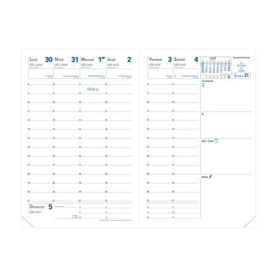 3371010476336-Agenda Toscana Universitaire avec répertoire - 1 semaine sur 2 pages - 10 x 15 cm - turquoise - Quo Va--1
