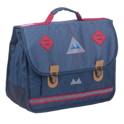 3661507113586-Cartable Poids Plume Confettis - 38 cm - 2 compartiments - bleu marine - Kid'Abord--0