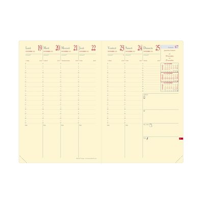 3371010448340-Agenda Soho Ministre Prestige avec répertoire - 1 semaine sur 2 pages - 16 x 24 cm - rouge - Quo Vadis--1