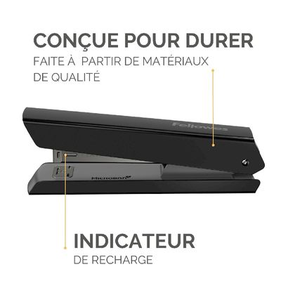0043859776597-Fellowes - Agrafeuse LX820 noire avec Microban® - capacité de 20 feuilles - pleine bande--1