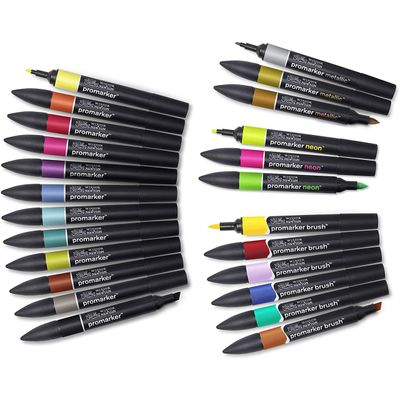0884955043363-ProMarker - Pack de 25 marqueurs - mix brush metallic neon--2