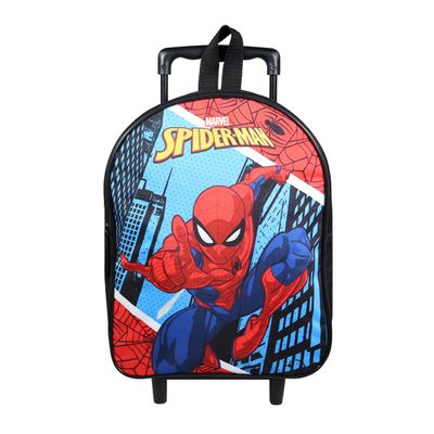 Sac maternelle a roulettes Spiderman 1 compartiment bleu Bagtrotter Pas Cher Bureau Vallee